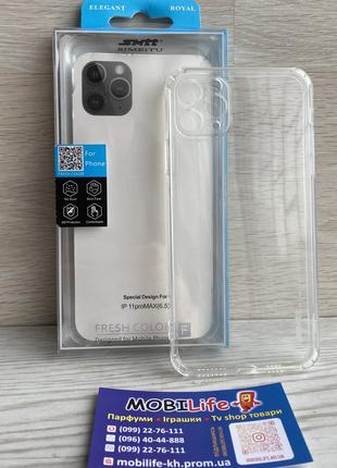 Чехол прозрачный противоударный SMTT iPhone 11 Pro Max ( Силик...