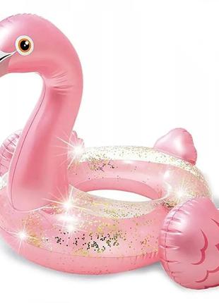 Надувной круг для плавания "розовый фламинго с блестками" inte...