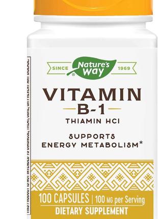 Витамин B1 Nature's Way Vitamin B-1, 100 mg, 100 Capsules