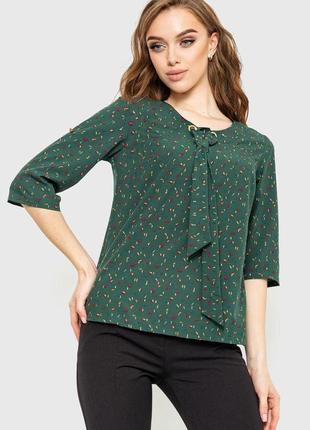 Блуза с принтом, цвет зеленый, 230r150-4