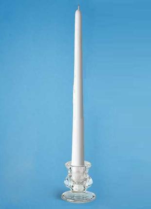 6 шт Весільна свічка тонка біла (висота - 245 мм, діаметр - 20...