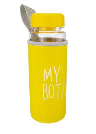 Бутылка My Bottle пластиковая желтого цвета с чехлом Код/Артик...