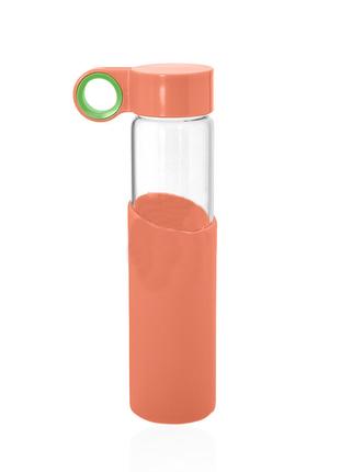 Бутылочка с кольцом стеклянная оранжевого цвета Код/Артикул 84...