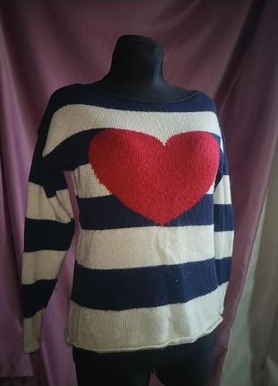 Полосатый свитер с сердечком nabila