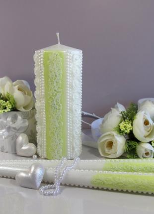 Набор свадебных свечей цвета лайма "Прованс- сочный лайм" Код/...