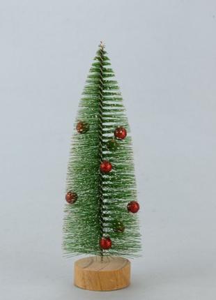 Декор новогодний настольный Елочка 20 см с шариками (зеленый)