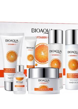 Набор по уходу за лицом увлажняющий Bioaqua Vitamin C Set 6в1