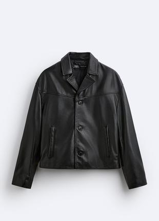 Zara Leather Jacket | Шкіряна куртка з натуральної шкіри | Бренд