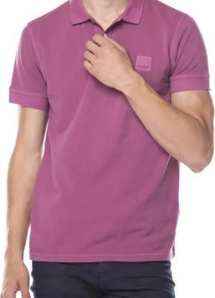 Шикарная хлопковая футболка поло розового цвета hugo boss pasc...
