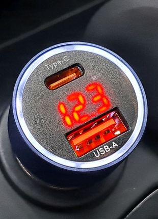 75w Быстрая Автомобильная зарядка USB+Type-C Toocki Essager