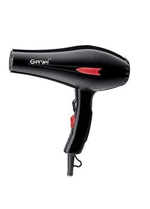 Професійний фен для сушіння волосся Gemei GM-1706 Black 1500W ...