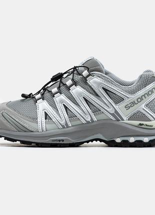 Мужские кроссовки Salomon XT-Quest Grey, серые кожаные кроссов...