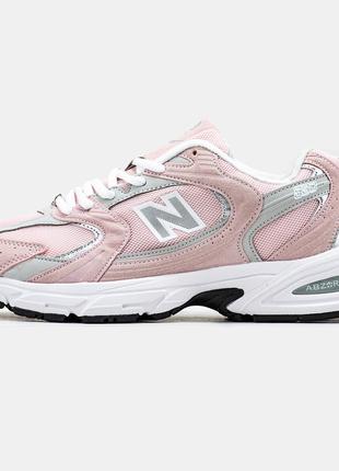 Женские кроссовки New Balance 530 Pink Silver White розовые за...