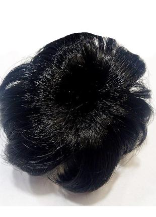 Шиньон на крабі для волосся з волосся Колір Чорний (довжина кр...