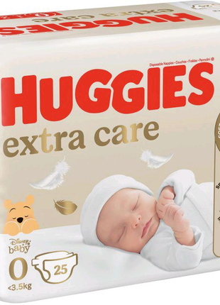 Подгузники Huggies Extra Care 0 3.5 кг 25 шт
