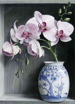 Алмазная мозаика Орхидеи в вазе 40x50см DM-112 Полная зашивка....