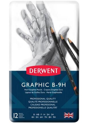 Графитные карандаши Graphic Medium 12шт Derwent