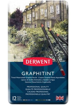 Набор акварельных графитных карандашей Graphitint 12шт Derwent