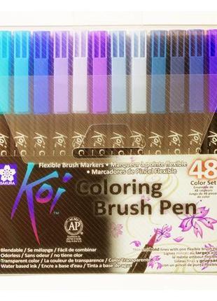Набор маркеров Koi Coloring Brush Pen 48цв Sakura