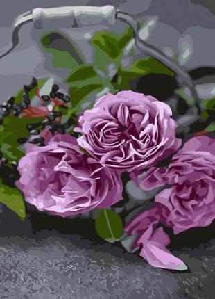 Картина по номерам Strateg Чайная роза с лаком 40x50 см GS1457...