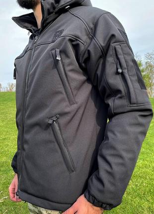 Тактична зимова куртка SoftShell Omni-Heat до -25 Чорний