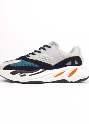 Мужские кроссовки adidas yeezy boost 700 wave runner сірі з чо...