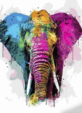 Картина по номерам Strateg Разноцветный слон 40x50 см GS1072 G...