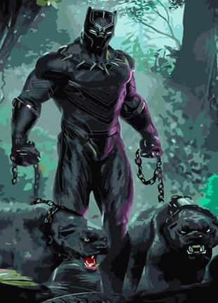 Картина по номерам Strateg Угрожающая черная пантера 40x50 см ...
