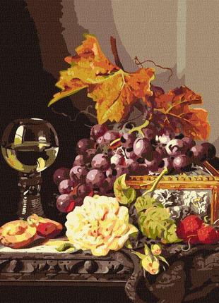 Картина по номерам Идейка Натюрморт с фруктами и розой ©Edward...