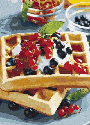 Картина по номерам Идейка Бельгийские вафли с ягодами ©alonka_...