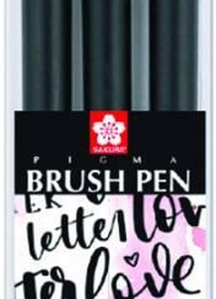 Набор Линеров-ручок PIGMA PEN Brush Чорный, 3 цв., Sakura