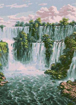 Картина по номерам Идейка Живописный водопад ©Сергей Лобач 40х...