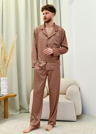 Пижама мужская шелк армани коричневый  артикул: 20610