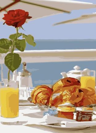 Картина по номерам Strateg Завтрак с видом на море 40x50 см GS...