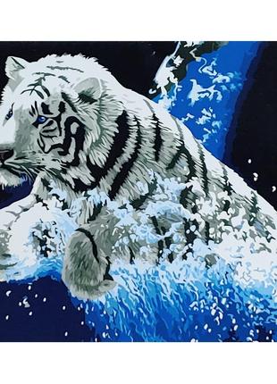 Картина по номерам Strateg Белый тигр 40x50 см GS045 GS045 наб...
