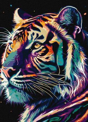 Картина по номерам Идейка Фантастический тигр с красками метал...