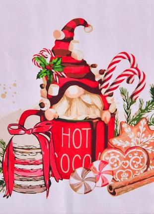 Картина по номерам Strateg Новый год Gnome с печеньем с лаком ...