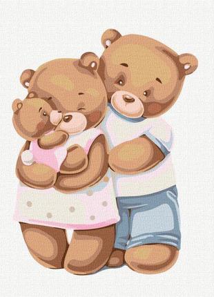 Картина по номерам Идейка Счастливая семья медвежат ©tanya_bon...