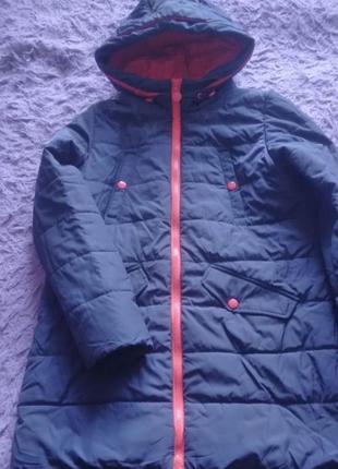 Удлиненная куртка пальто парка осень-весна 150-160см