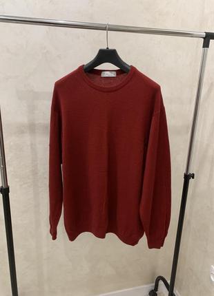 Шерстяной свитер джемпер marks &amp; spencer красный