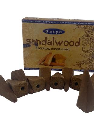 Sandal Wood Backflow Dhoop Cone (Сандал)(Satya) 10 конусов в у...