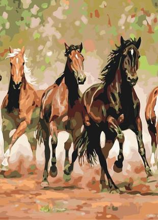 Картина по номерам Brushme Табун лошадей BS8288 40х50см краски...