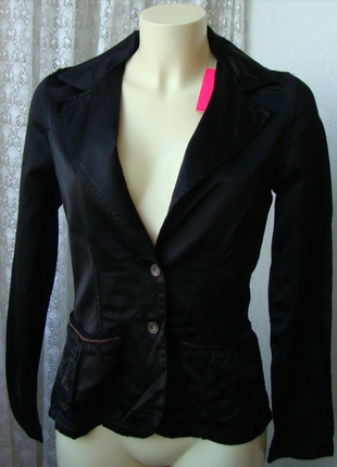 Пиджак женский жакет модный черный атласный бренд 10 feet р.40...