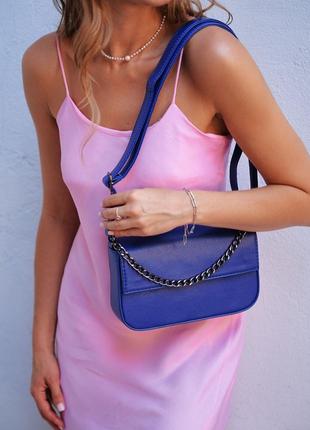 Женская сумка синяя сумка электрик синий клатч кроссбоди