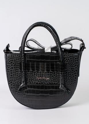 Жіноча сумка чорна сумка напівколо чорний клатч напівколо сумочка