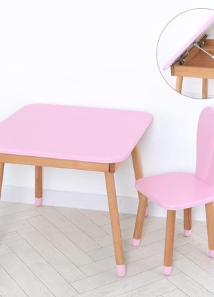 Комплект ARINWOOD Зайчик Table з ящиком Рожевий (столик + стіл...