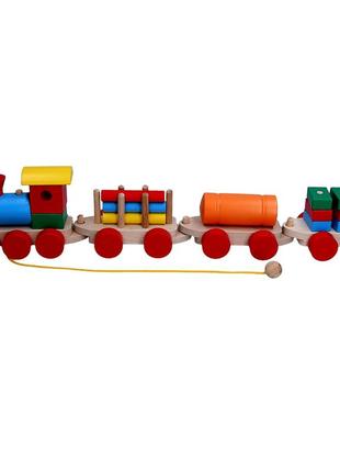 Детская игрушка развивающая деревянная jooki "паровоз и 3 ваго...