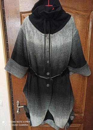 Rimit роскошное пальто демо-зима в стиле бохо р. 44-52, оверса...