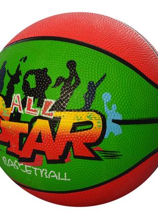 Мяч баскетбольный размер 7, резина, 8 панелей, 4 цвета, сетка ...