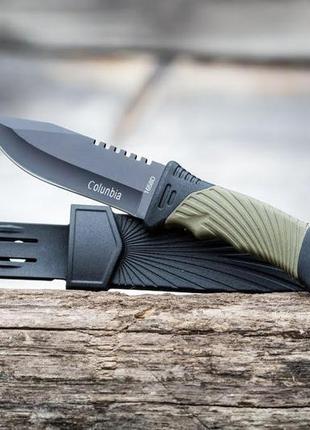 Тактический нож colunbia ( хаки & черный ) матовый 24 см. нож ...